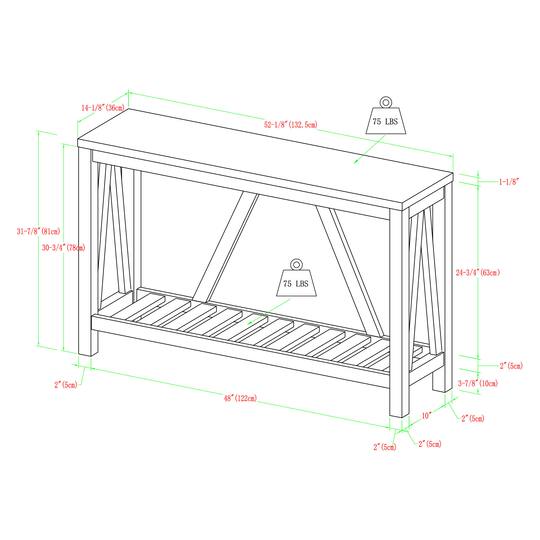 Walker Edison Reclaimed Barnwood Rustic A-Frame Entry Table